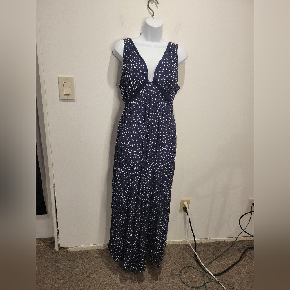 HD in Paris Navy Blue Polka Dot Maxi Jumpsuit